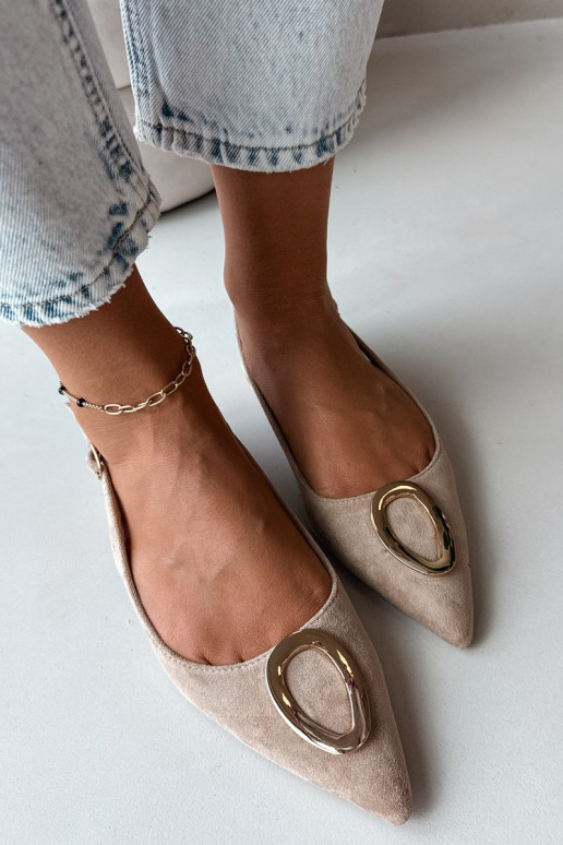 Damen Sandalen mit breitem Absatz und Ornamenten in sandfarbig von Sparkle
