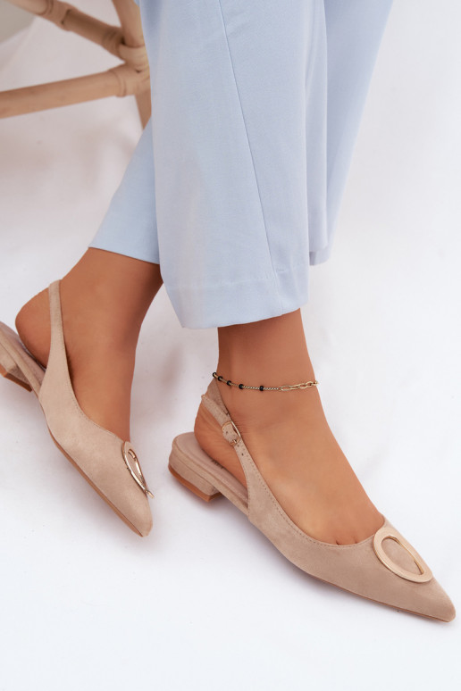 Damen Sandalen mit breitem Absatz und Ornamenten in sandfarbig von Sparkle