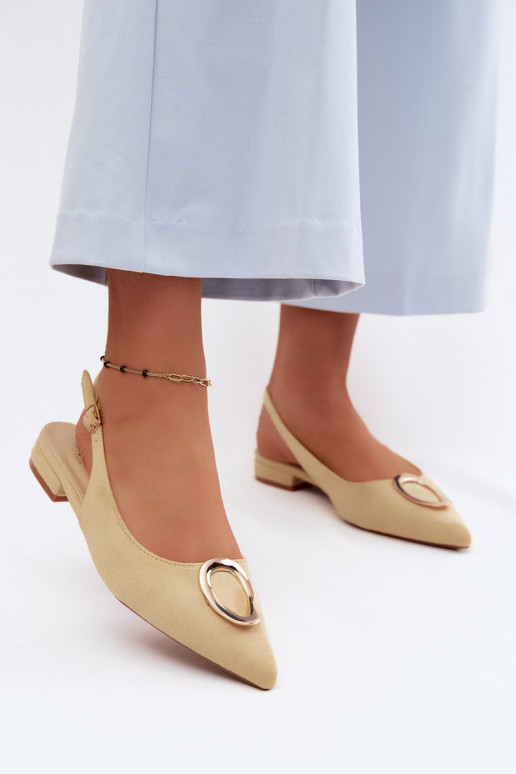 Damen Sandalen mit breitem Absatz und Ornamenten in gelber Farbe von Sparkle