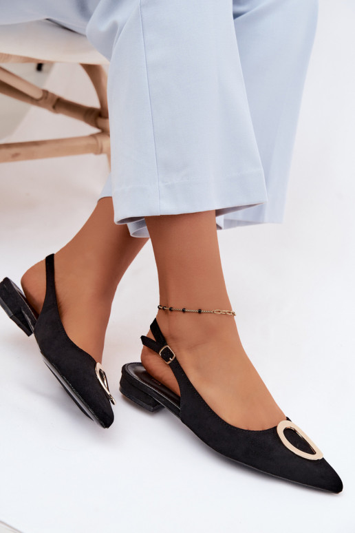 Damen Sandalen mit breitem Absatz und Ornamenten in schwarzer Farbe von Sparkle