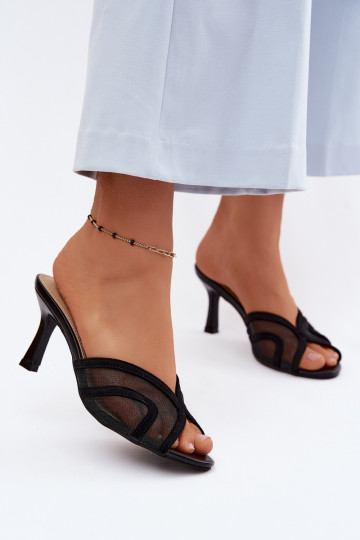 Starla schwarze Absatzslipper