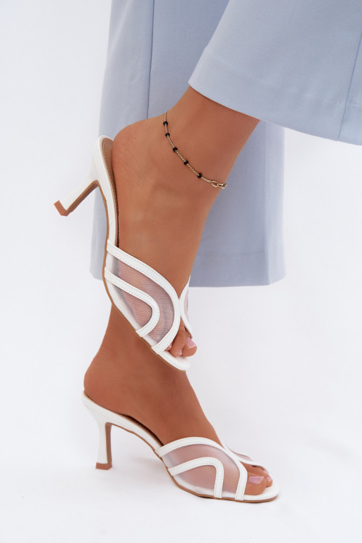 Starla weiße Absatzslipper
