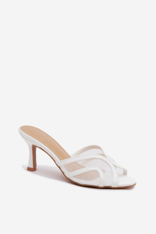 Starla weiße Absatzslipper