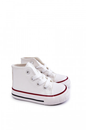 Kinder weiße Leder High-Top-Sneaker Tai turirney 2