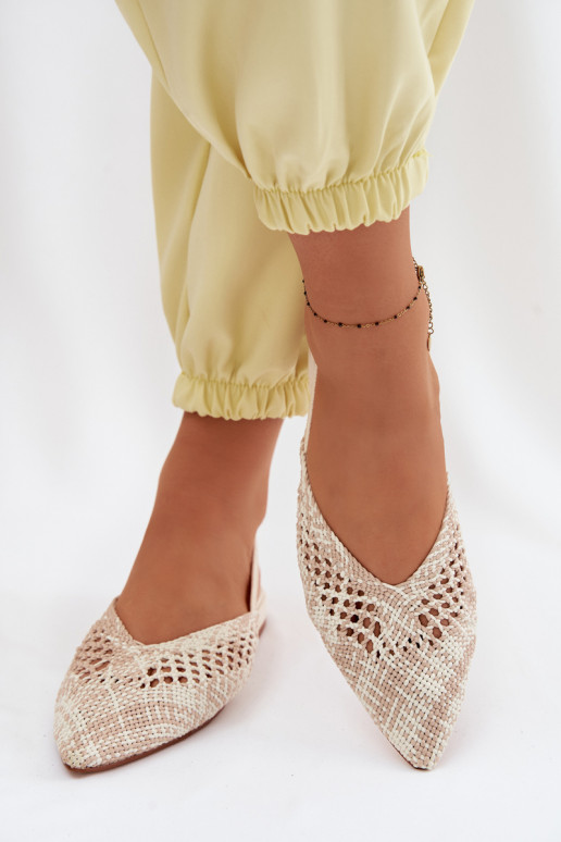 Damen Sandalen in Sandfarbe mit breiten Absätzen Lelrene