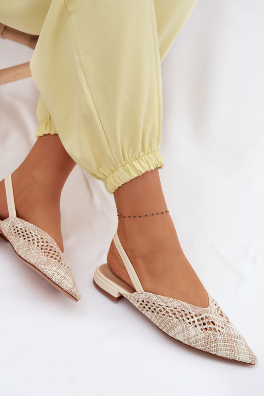 Damen Sandalen in Sandfarbe mit breiten Absätzen Lelrene