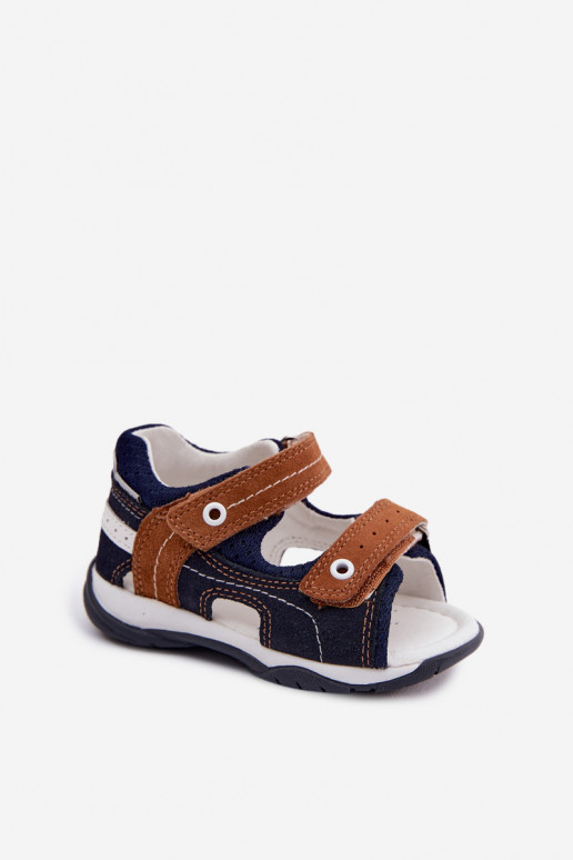 Bartek 84408-66 Wildledersandalen für Jungen in Blau-Braun
