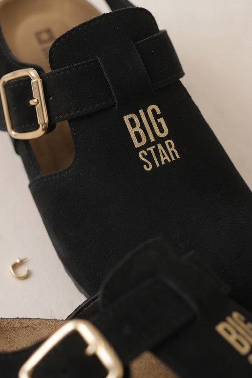 DamensandalenErmöglichtturalnego aus INildlederu Big Star TT274544 schZuarze Farbe