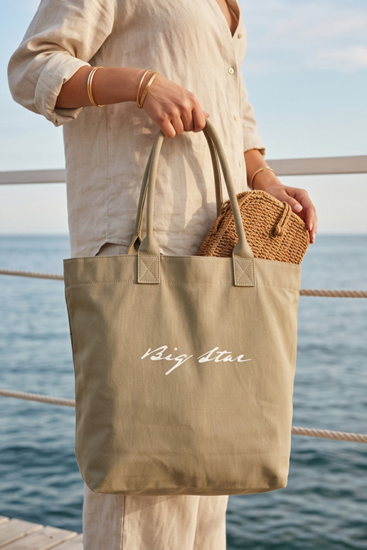 Stoffhandtasche/Shopping-Tasche Big Star RR574235 dunkel-sandfarben