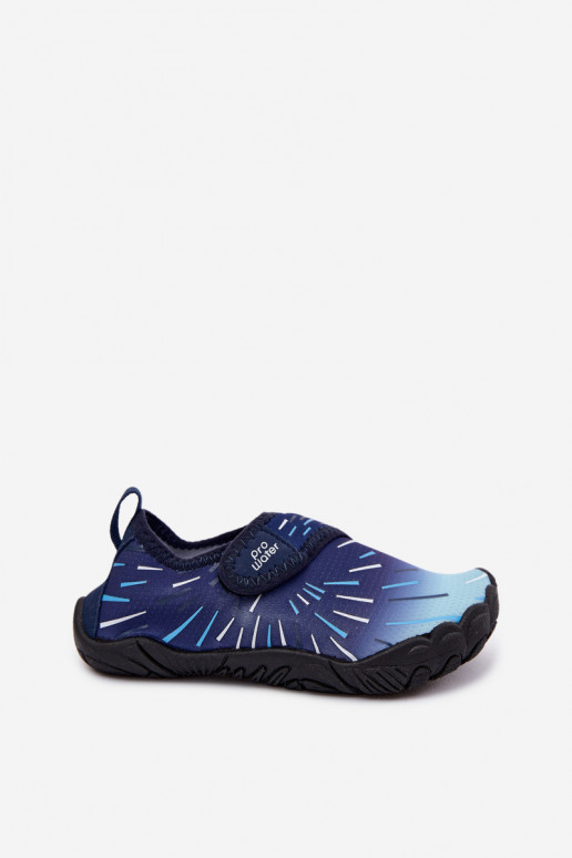 Dunkelblaue Kinderschuhe mit klebenden Verschlüssen PROINATER PRO-26-48-102K