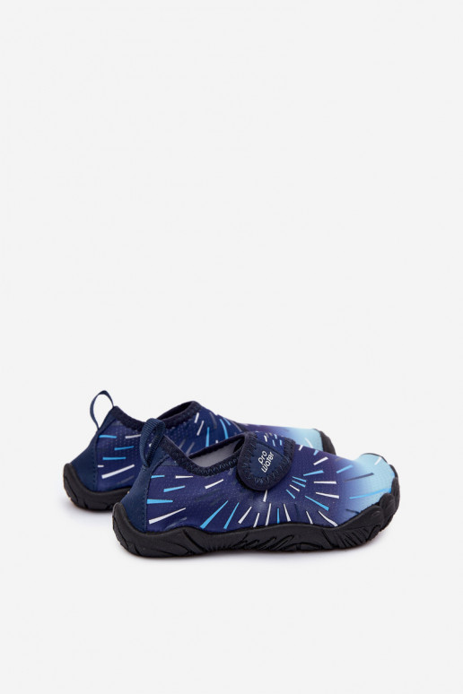 Dunkelblaue Kinderschuhe mit klebenden Verschlüssen PROINATER PRO-26-48-102K