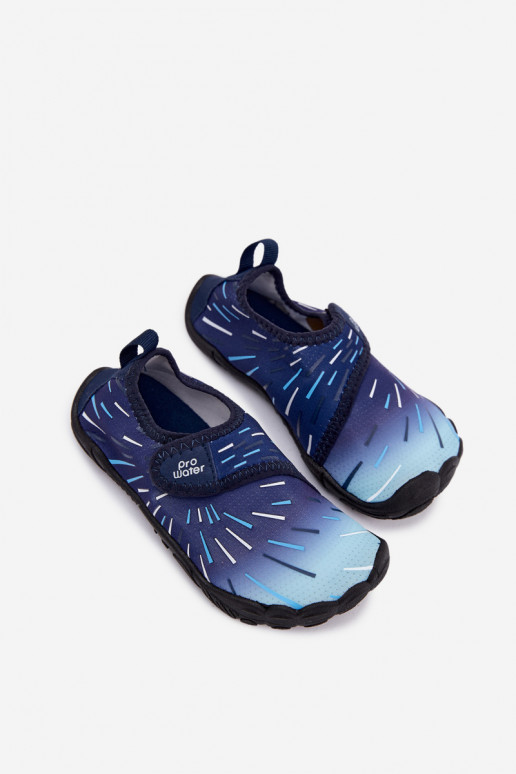 Dunkelblaue Kinderschuhe mit klebenden Verschlüssen PROINATER PRO-26-48-102K