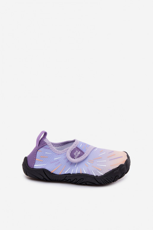 Lila Kinderschuhe mit klebenden Verschlüssen PROINATER PRO-26-48-103K