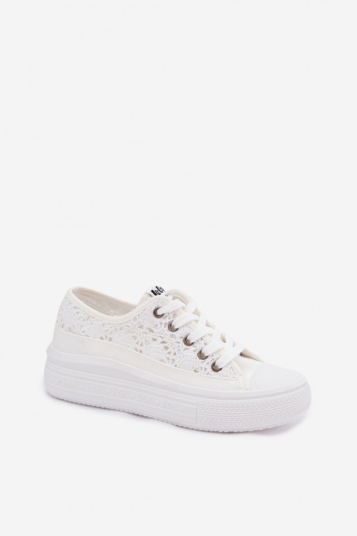 Weiße Freizeitschuhe mit Plattform und Ausschnitten Lee Cooper LCIN-26-44-4485