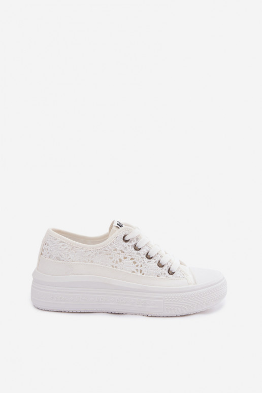 Weiße Freizeitschuhe mit Plattform und Ausschnitten Lee Cooper LCIN-26-44-4485