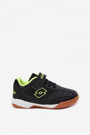 Schwarze Kindersportschuhe mit klebenden Verschlüssen LOTTO INHIZZER 2600120K 2