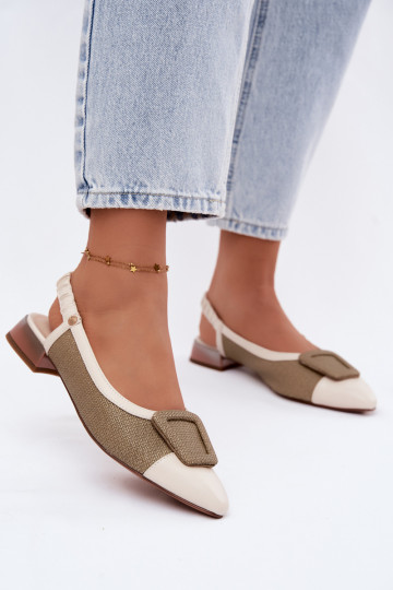 Damen Sandalen mit dekorativen Schnallen sandfarbe 2