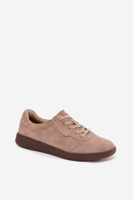 Herren-Sneaker aus Kunstveloursleder Vinceza 79635 sandfarbe