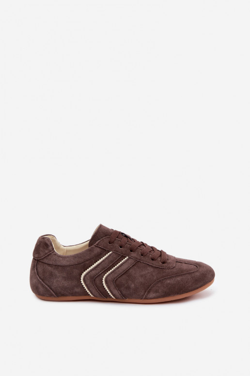 Herren-Sneaker aus Kunstveloursleder Sombra schokoladenfarbe