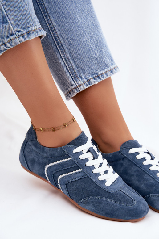 Herren-Sneaker aus Kunstveloursleder Sombra blaue Farbe