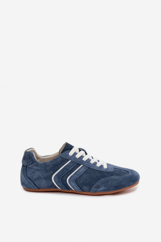 Herren-Sneaker aus Kunstveloursleder Sombra blaue Farbe