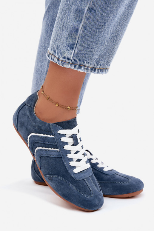 Herren-Sneaker aus Kunstveloursleder Sombra blaue Farbe