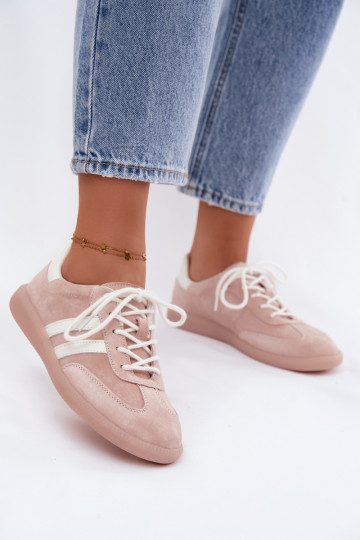 Herren-Sneaker aus Kunstveloursleder Ismina rosa Farbe 2