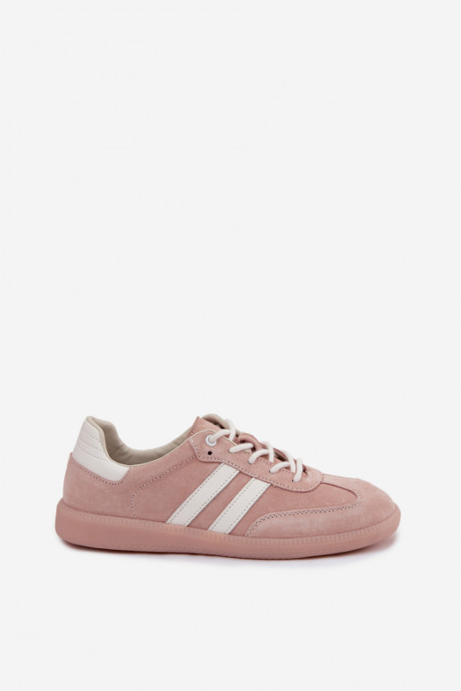 Herren-Sneaker aus Kunstveloursleder Ismina rosa Farbe