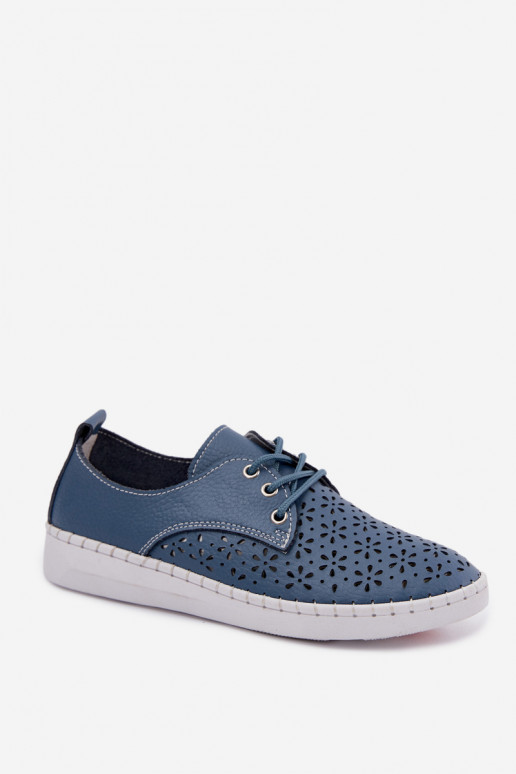Dunkelblaue Damenschuhe mit Ausschnitten Softie