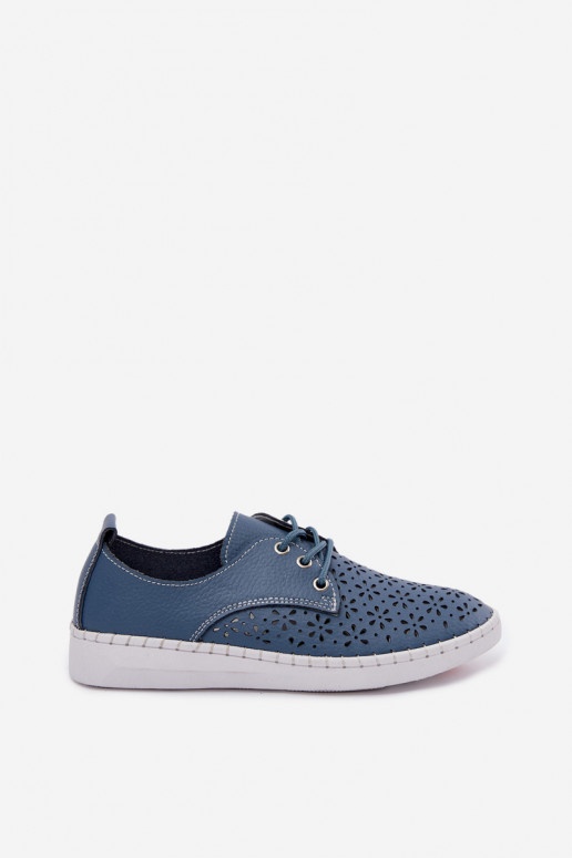 Dunkelblaue Damenschuhe mit Ausschnitten Softie