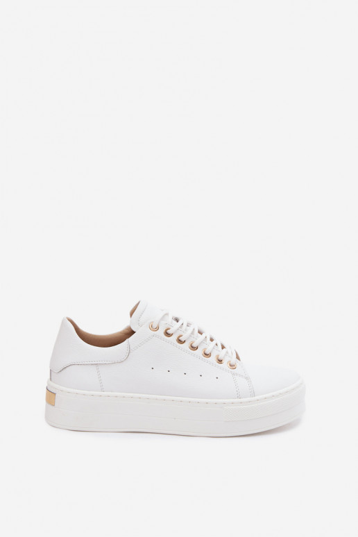 Weiße Damensneaker mit Plattform Zazoo N408S7