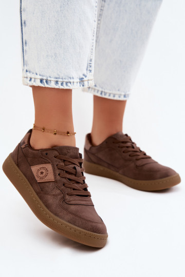 Glänzende Sneaker für Damen Big Star UU274017 in brauner Farbe 2