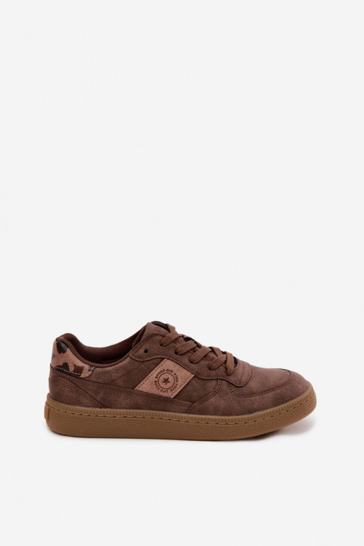 Glänzende Sneaker für Damen Big Star UU274017 in brauner Farbe