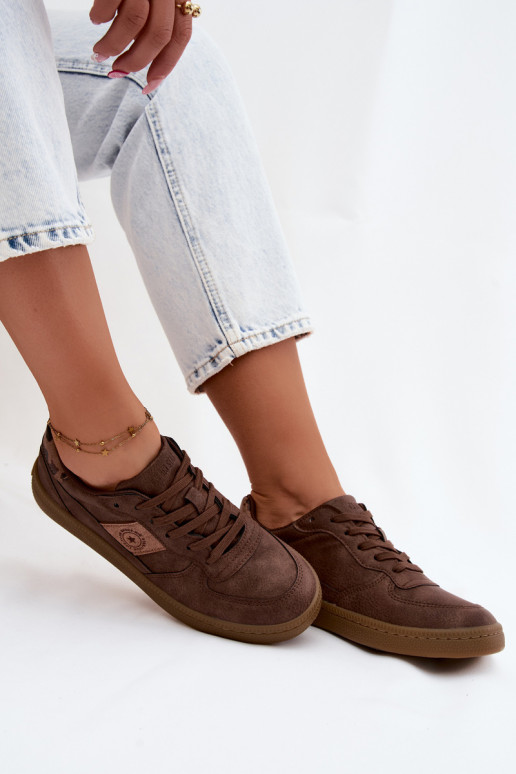 Glänzende Sneaker für Damen Big Star UU274017 in brauner Farbe