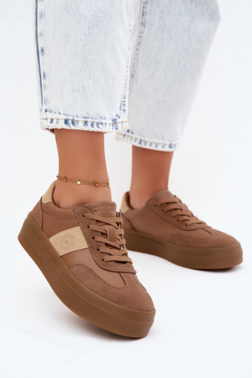 Sneaker für Damen mit Plateau Big Star UU274015 in brauner Farbe 2