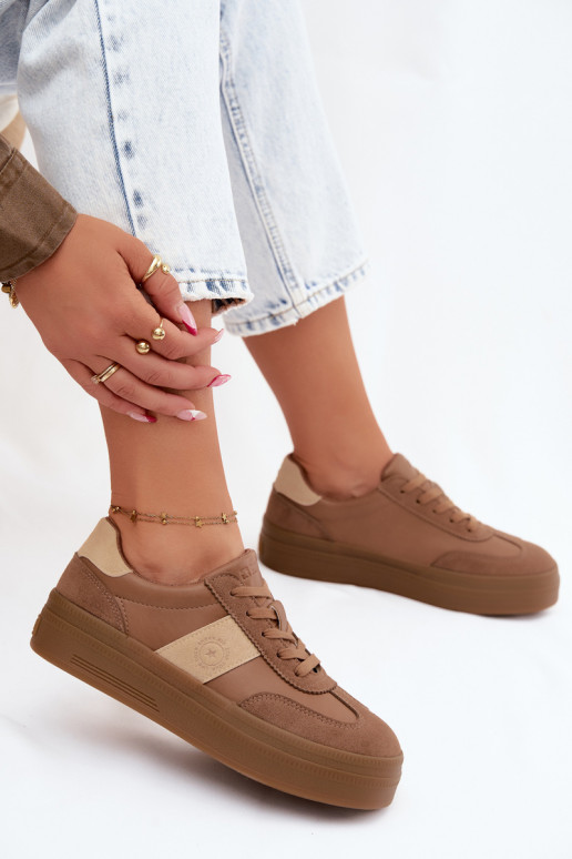 Sneaker für Damen mit Plateau Big Star UU274015 in brauner Farbe