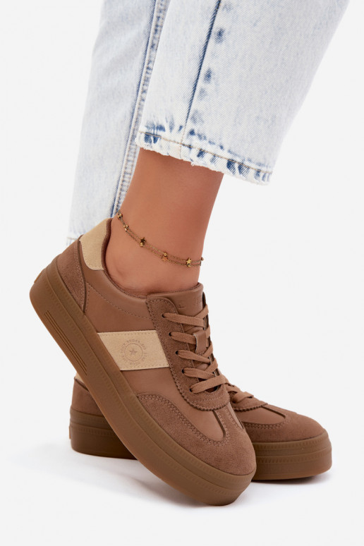 Sneaker für Damen mit Plateau Big Star UU274015 in brauner Farbe