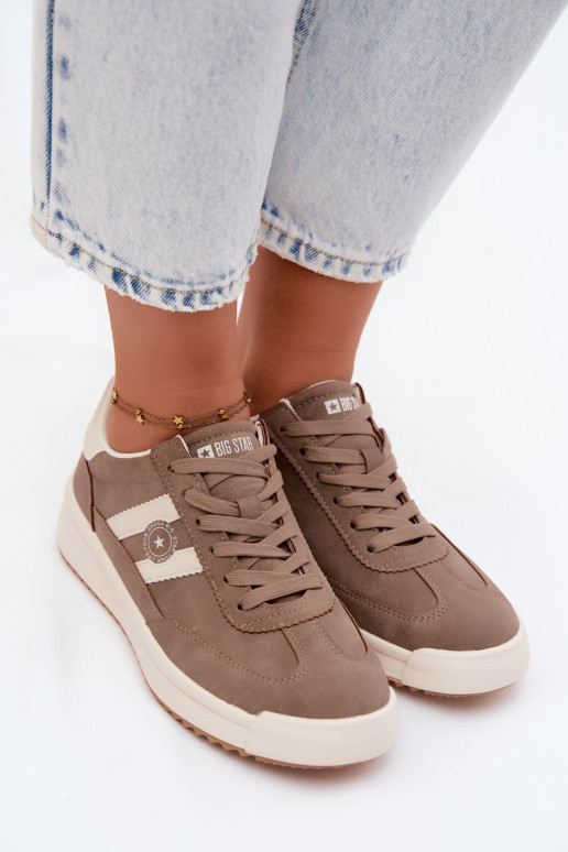 Sportliche Schuhe für Damen Big Star UU274025 in Sandfarbe
