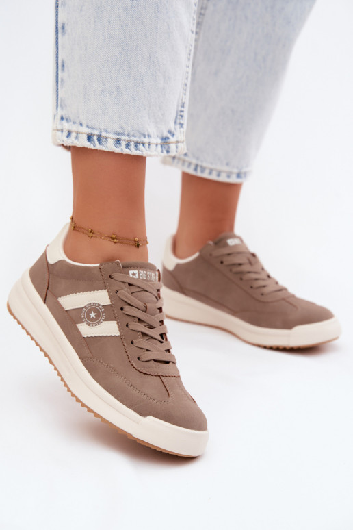 Sportliche Schuhe für Damen Big Star UU274025 in Sandfarbe