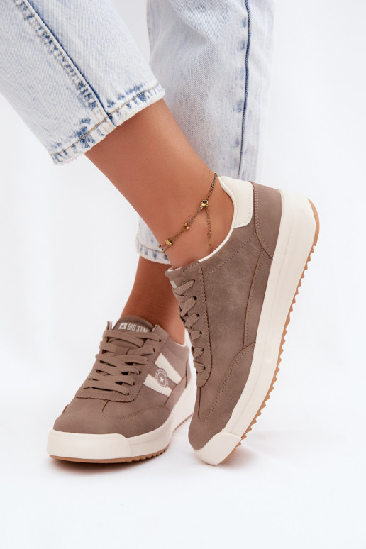 Sportliche Schuhe für Damen Big Star UU274025 in Sandfarbe