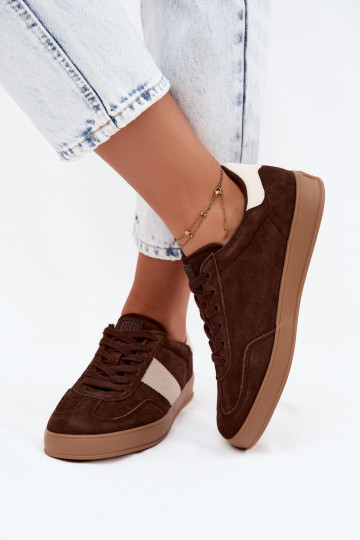 Sneaker für Damen aus Kunstveloursleder Big Star UU274008 in Schokoladenfarbe 2