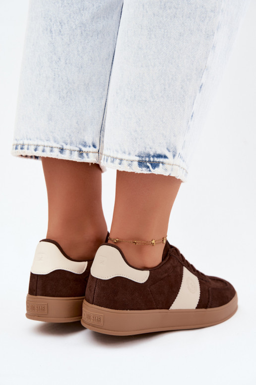 Sneaker für Damen aus Kunstveloursleder Big Star UU274008 in Schokoladenfarbe