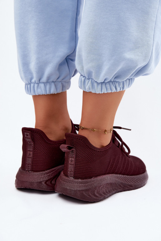 Slipper-Sportliche Schuhe für Damen Big Star UU274053 in bordeaux Farbe