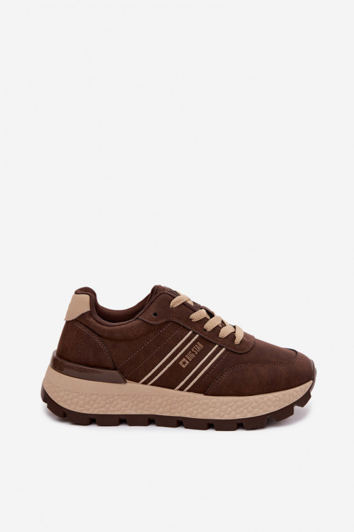 Sneaker für Damen mit Plateau Big Star UU274040 in Schokoladenfarbe