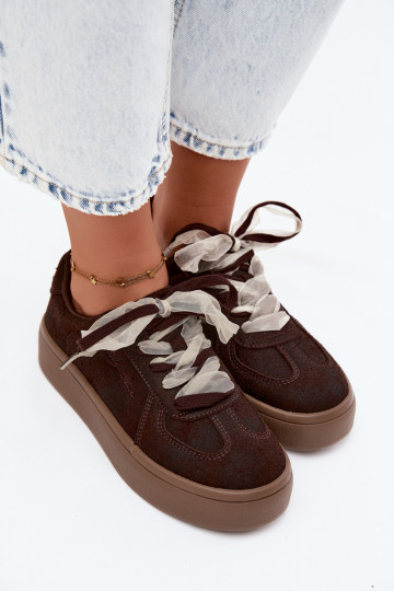 Damen-Sneaker mit Plattform und dekorativen Schnürsenkeln Big Star UU274004