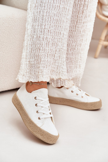 Weiße Plattform Freizeitschuhe Princa