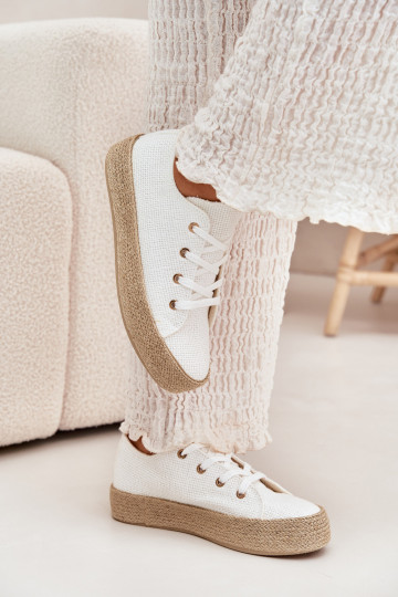 Weiße Plattform Freizeitschuhe Princa 2