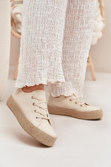 Beige Plattform Freizeitschuhe Princa 2