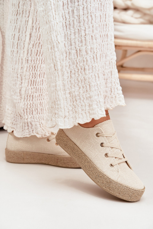 Beige Plattform Freizeitschuhe Princa