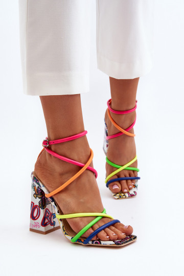 Bunte High-Heel Sandalen Josette